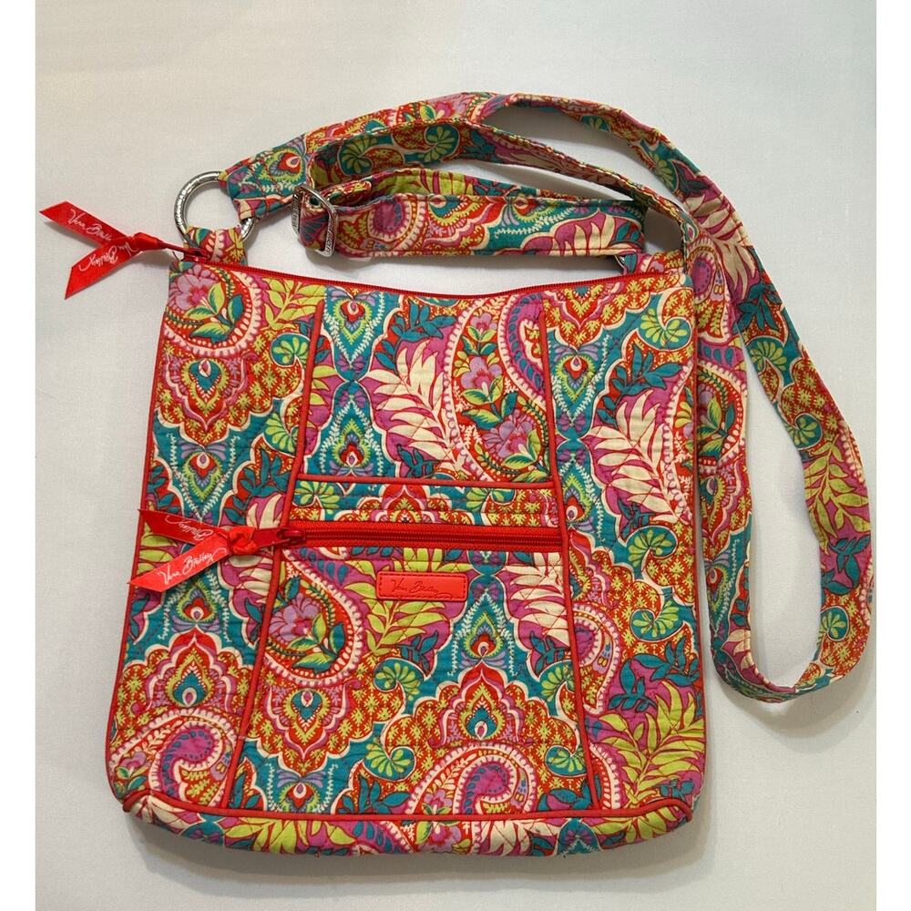 Vera Bradley Hipster Paisely In Paradise Pink Red Crossbody